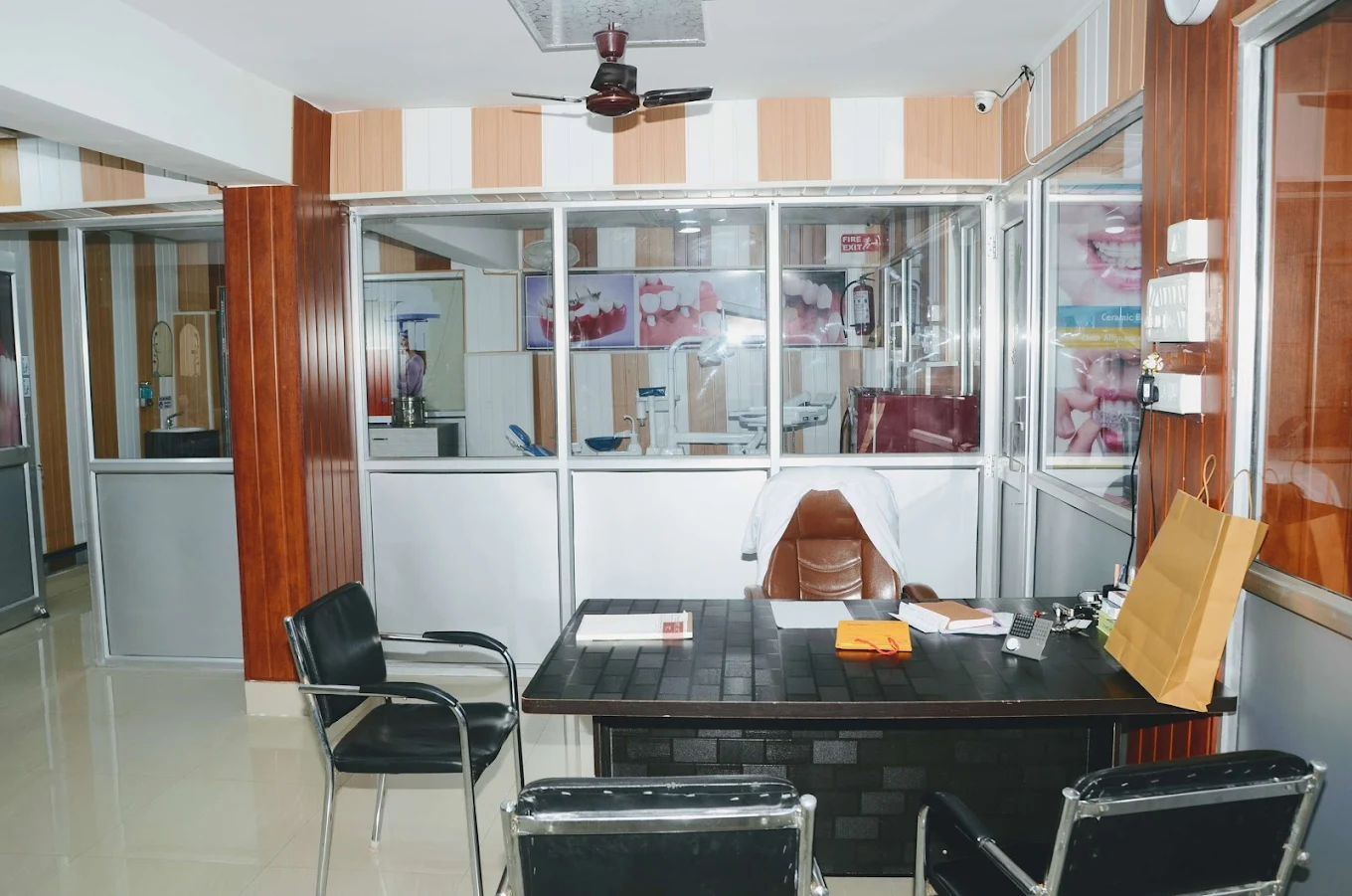 Dentist consulting with a patient